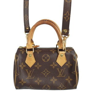 Louis Vuitton Monogram 2way Leather Speedy Bag Brown